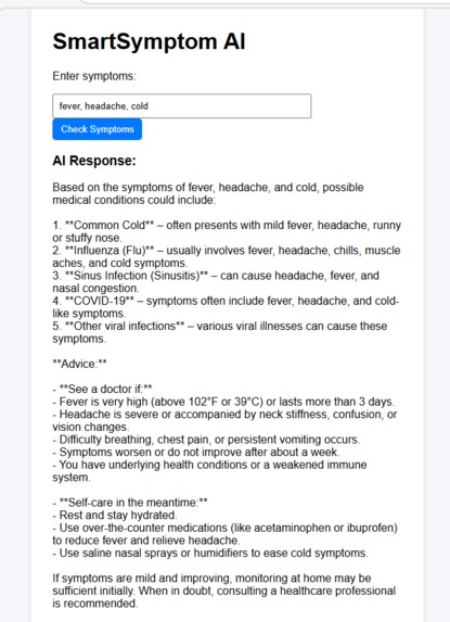 SmartSymptom AI – screenshot 2