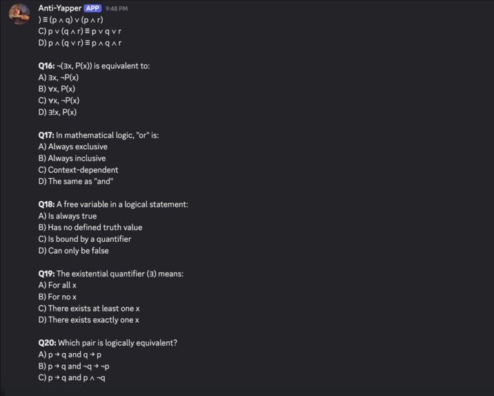 Test Question Generator NanoClaw – screenshot 1