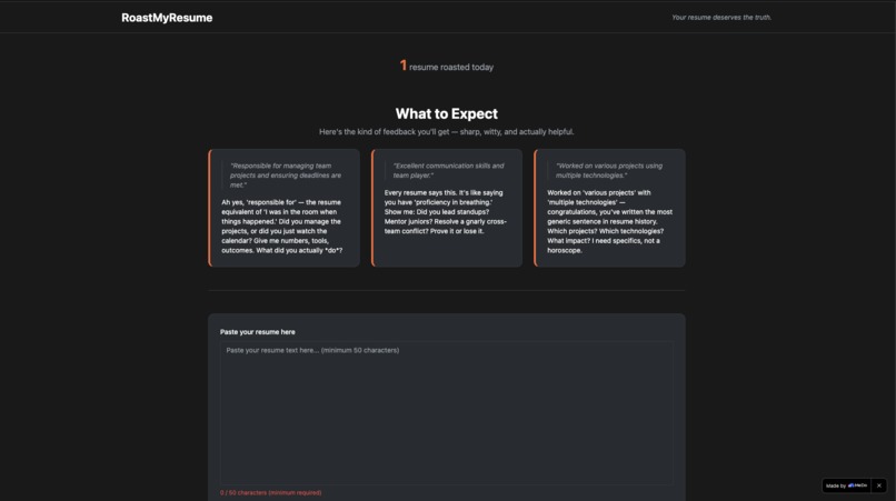 RoastMyResume – screenshot 1