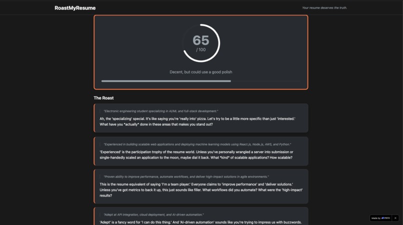RoastMyResume – screenshot 2