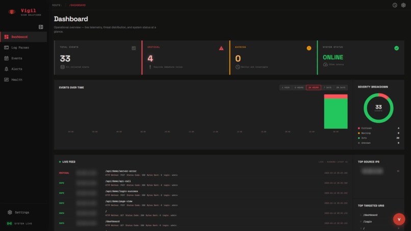 Vigil SIEM – screenshot 1
