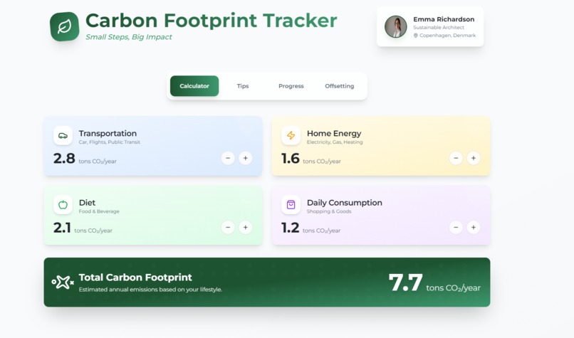 Carbon Footprint Tracker – screenshot 1