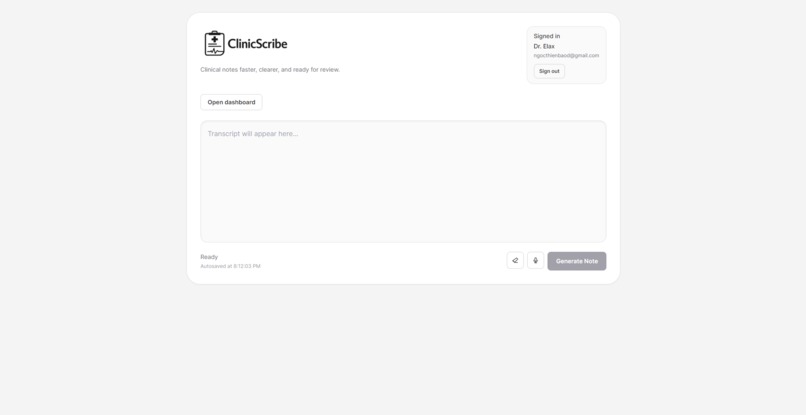 ClinicScribe – screenshot 1