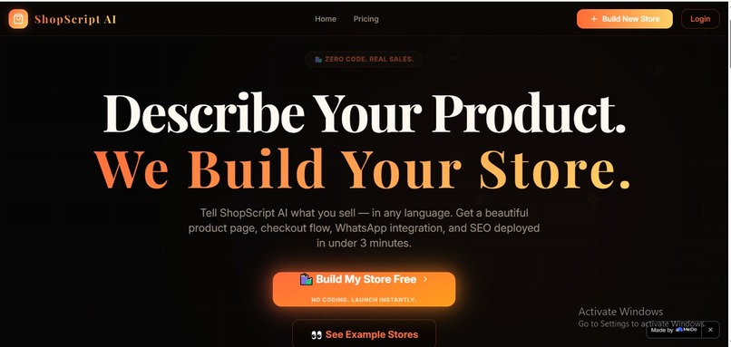 ShopScript AI — Conversational Store Builder – screenshot 2