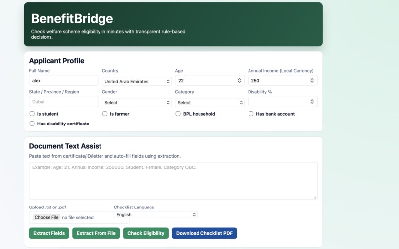 BenefitBridge – screenshot 1
