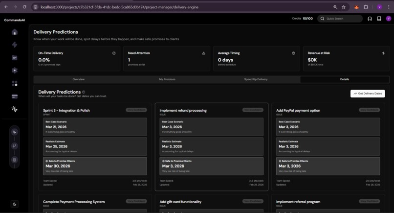 Commando AI — Predict. Prevent. Ship. – screenshot 4