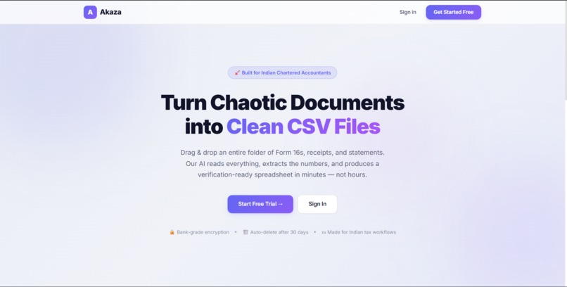 Akaza: AI Financial Extraction – screenshot 1