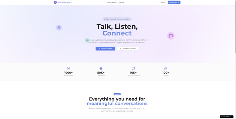 Voice Hangout Rooms – screenshot 1