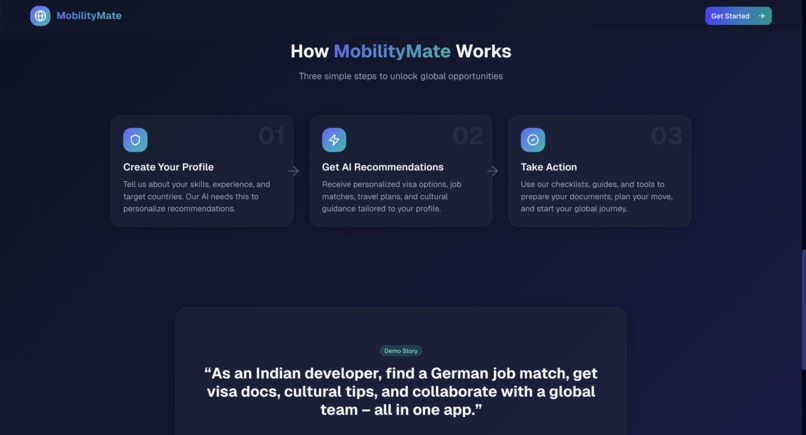 MobilityMate - AI-Powered Hub for Borderless Opportunities – screenshot 3