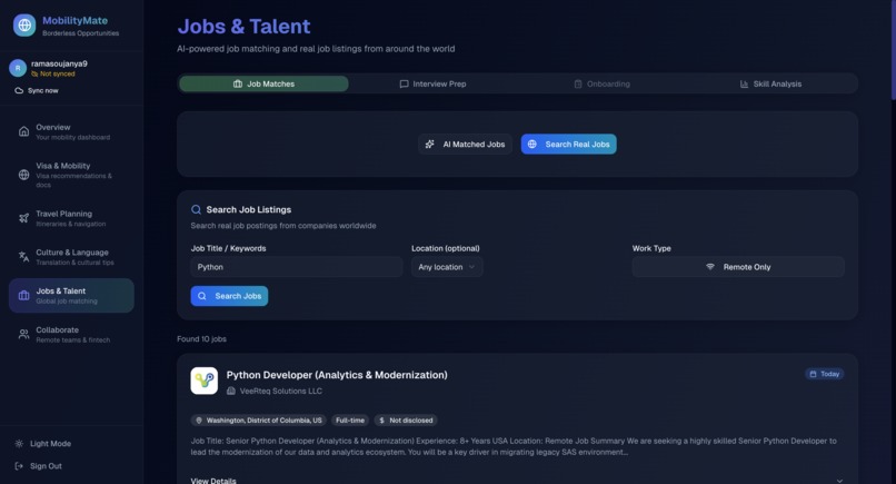MobilityMate - AI-Powered Hub for Borderless Opportunities – screenshot 10