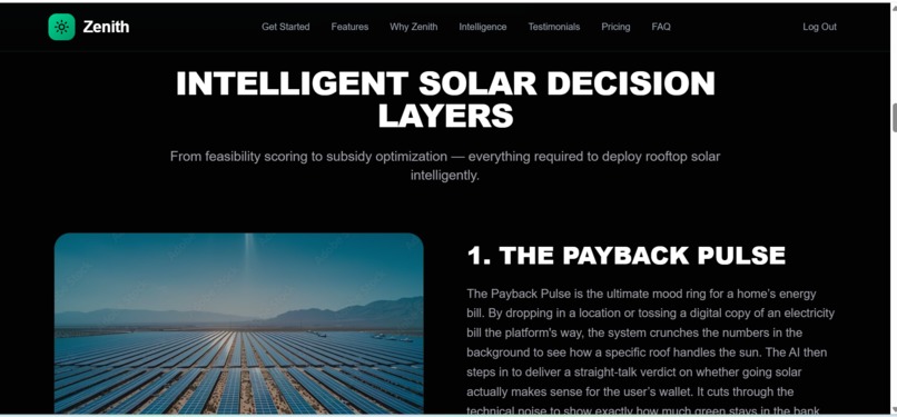 Zenith: AI-Driven Solar & Microgrid Intelligence Platform – screenshot 2