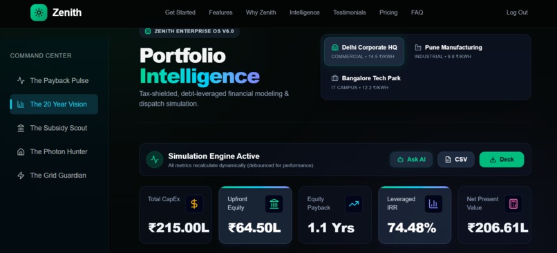 Zenith: AI-Driven Solar & Microgrid Intelligence Platform – screenshot 4