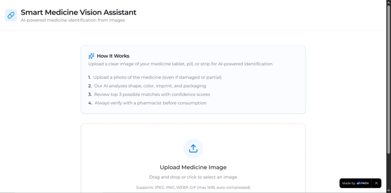 Smart Medicine Vision Assistant – screenshot 1