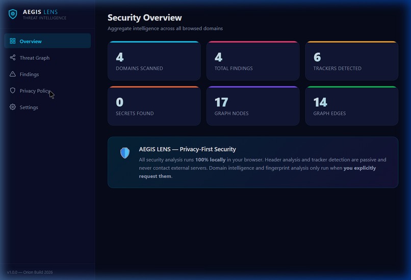 AEGIS LENS — Real-Time Security & Privacy Intelligence Layer – screenshot 4