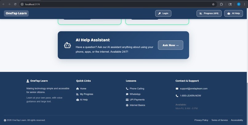 OneTap AI – Voice-Based Digital Learning for Seniors – screenshot 3