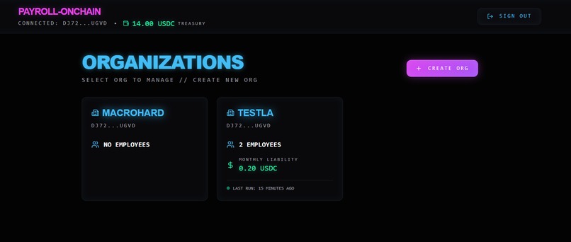 Payroll-OnChain – screenshot 2