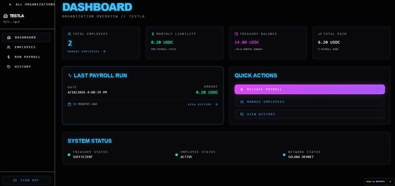 Payroll-OnChain – screenshot 4