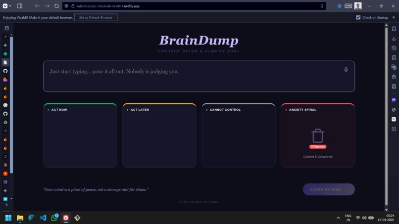 BrainDump – screenshot 2