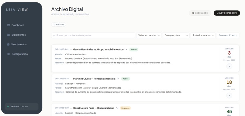 LEIA: Expedientes Legales e Inteligencia Artificial – screenshot 4