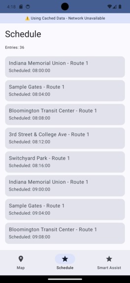 Bloomington Transit smart app – screenshot 2