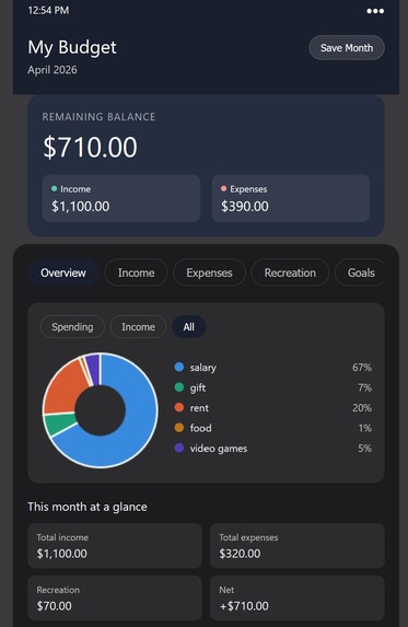Simple Budgeting App – screenshot 1
