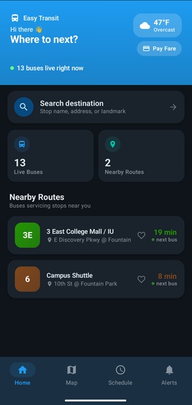 Case - 3 Bloomington Transit App (Easy Transit) – screenshot 2