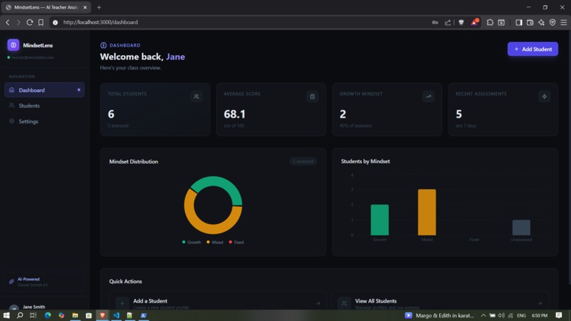MindsetLens: Because every student's mindset matters – screenshot 2