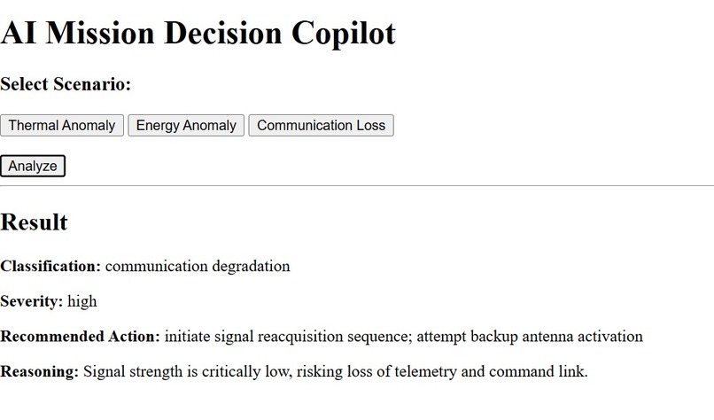 AI Mission Decision Copilot – screenshot 5