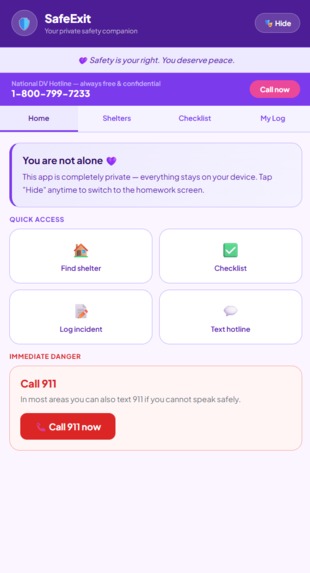 StudyTracker/SafetyExit – screenshot 2