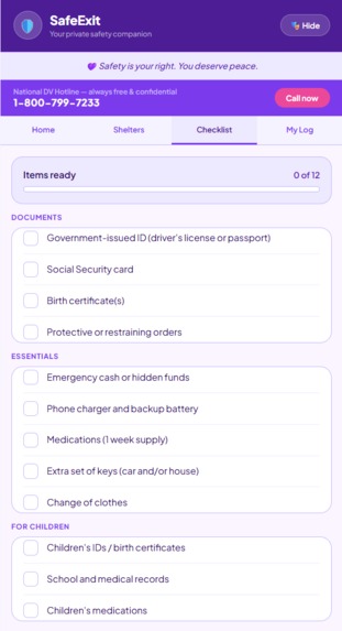StudyTracker/SafetyExit – screenshot 4