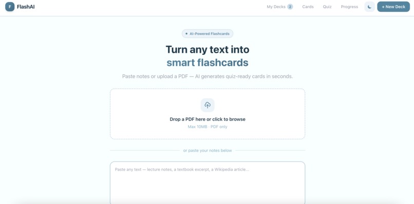 FlashMind — Smart Flashcard Generator – screenshot 1