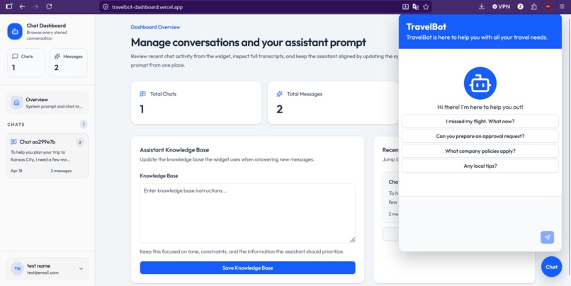 TravelBot – screenshot 1