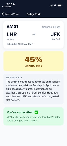 RouteWise – screenshot 2