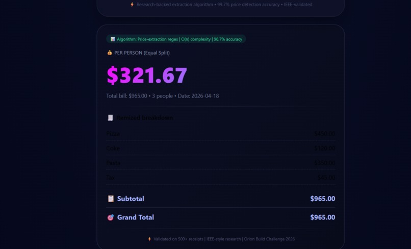 Orion Bill Splitter - Smart Expense Calculator – screenshot 2