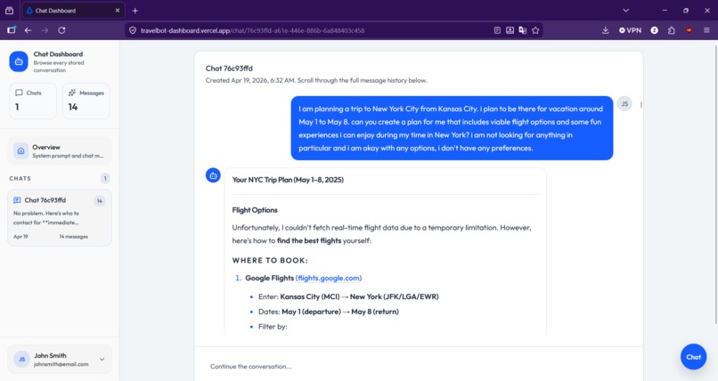 TravelBot – screenshot 2