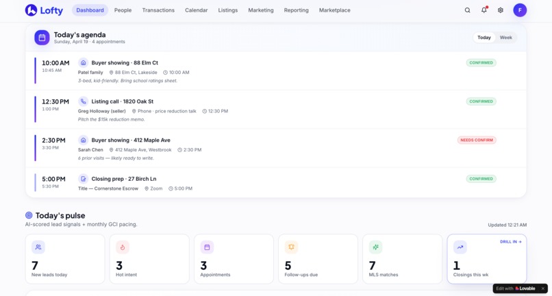 Lofty AI Dashboard – screenshot 2