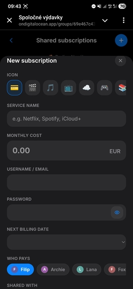 Spoločné výdavky — Shared Expenses – screenshot 1
