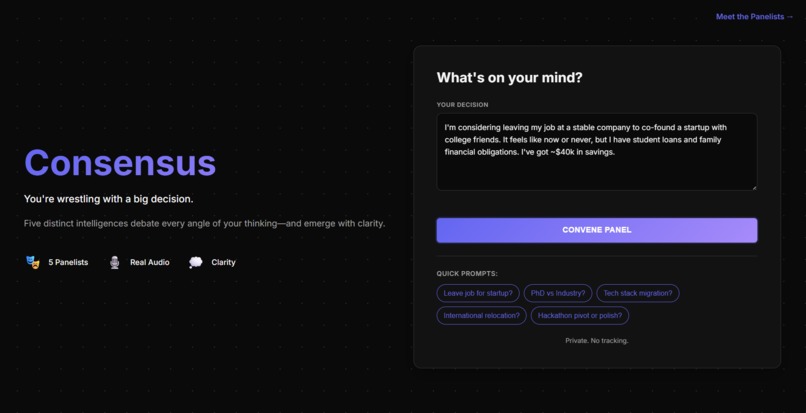 Consensus – screenshot 2