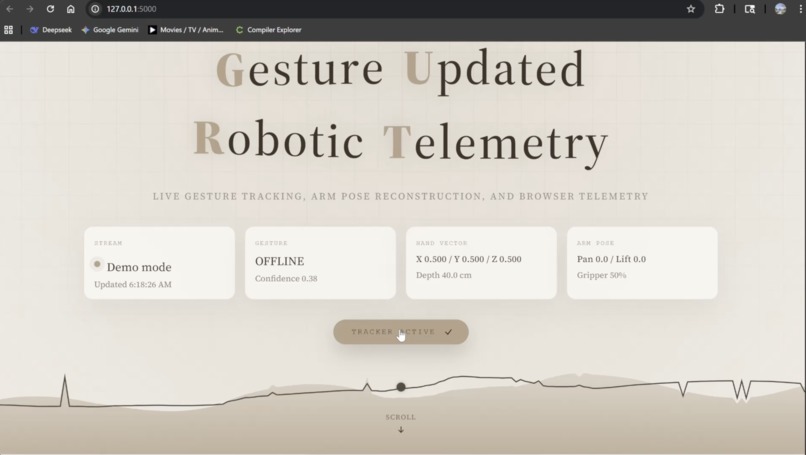 Gesture Updated Robotic Telemetry (GURT) – screenshot 2