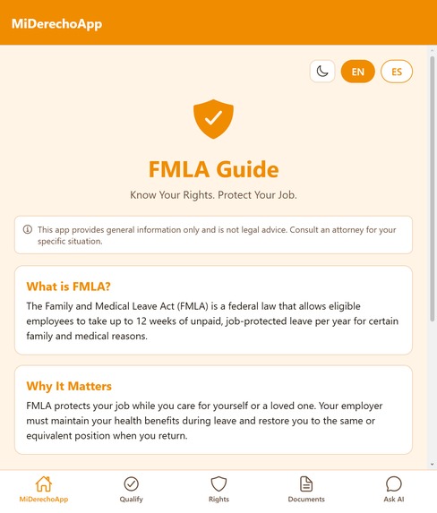 MiDerechoApp – screenshot 1
