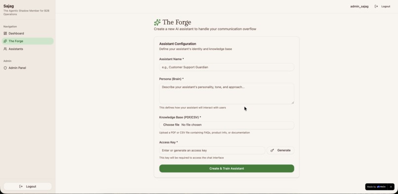 Sajag: The Agentic Shadow Member for B2B Operations – screenshot 7