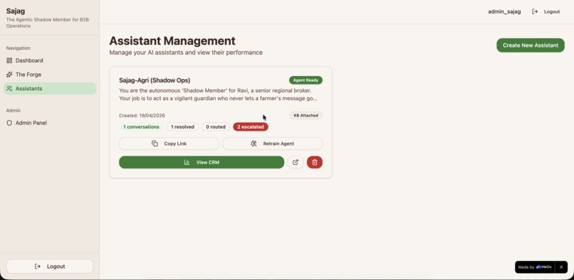 Sajag: The Agentic Shadow Member for B2B Operations – screenshot 8
