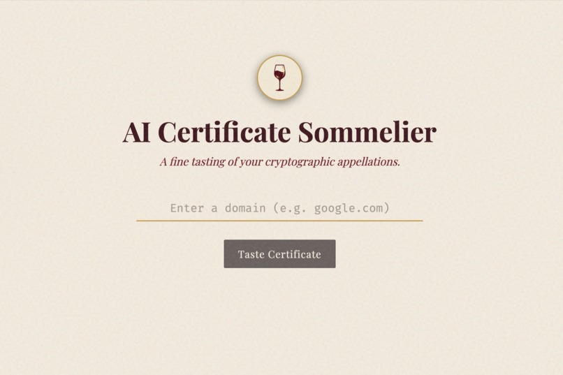 AI Certificate Sommelier – screenshot 1