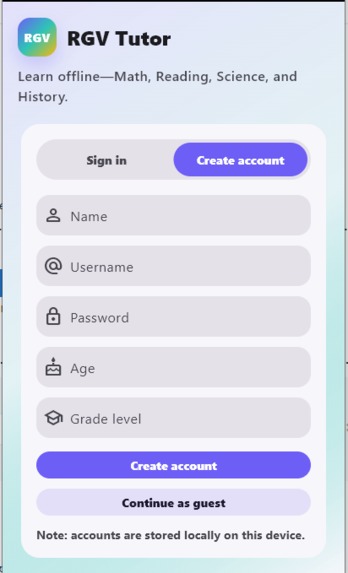 RGV_Tutor – screenshot 1