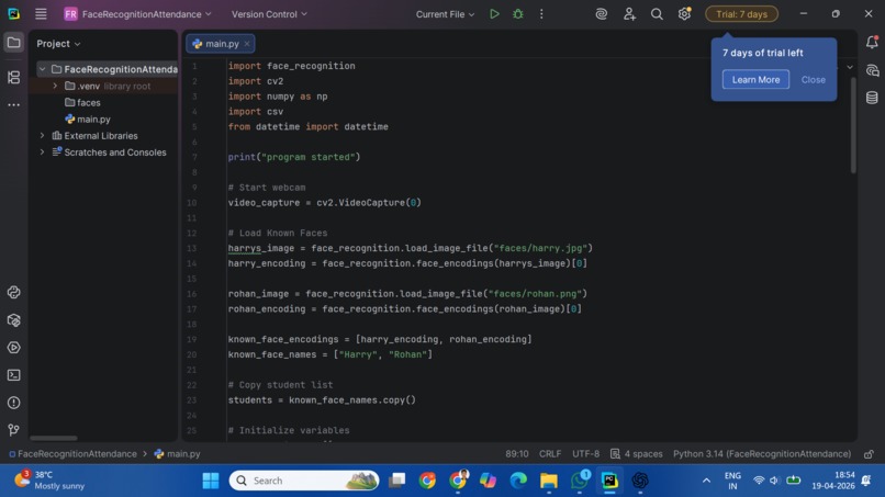 Face Recognition Attendance – screenshot 2