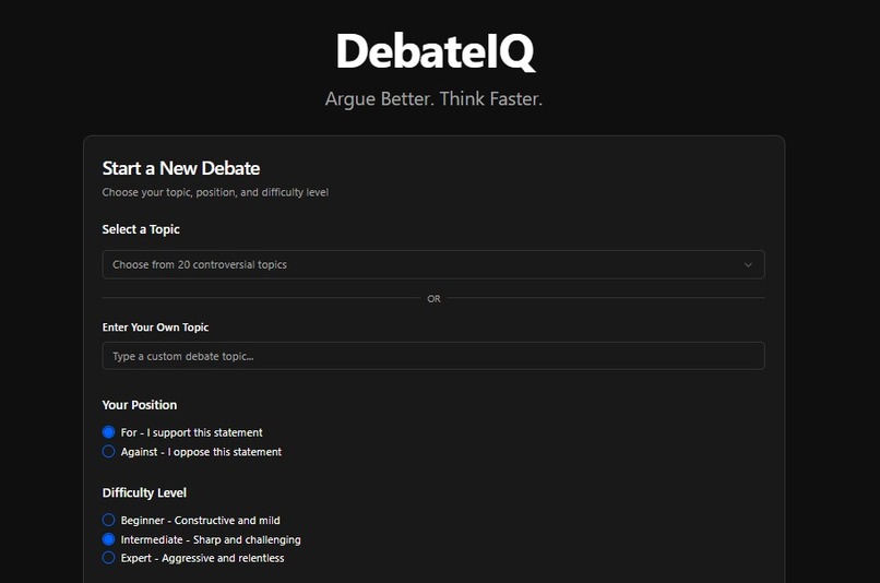 DebateIQ – screenshot 1