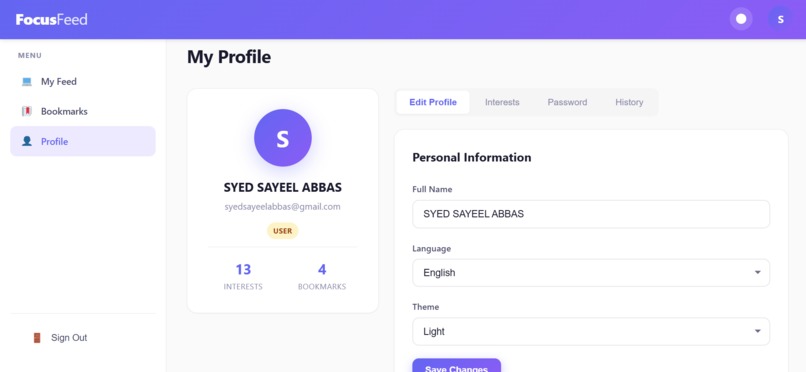 FocusFeed – screenshot 1