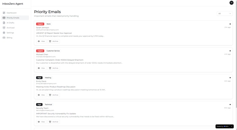 InboxZero Agent – screenshot 1