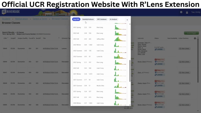 R'Lens: Chrome Extension for UCR's registration website – screenshot 13