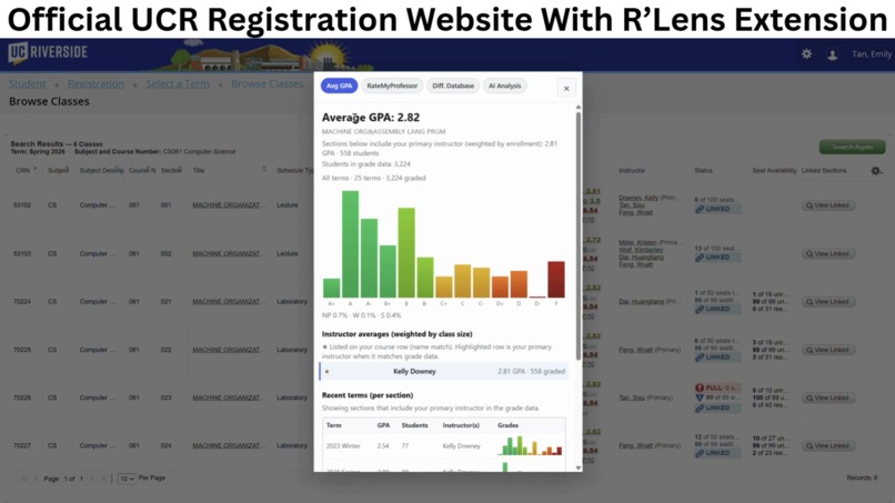 R'Lens: Chrome Extension for UCR's registration website – screenshot 16